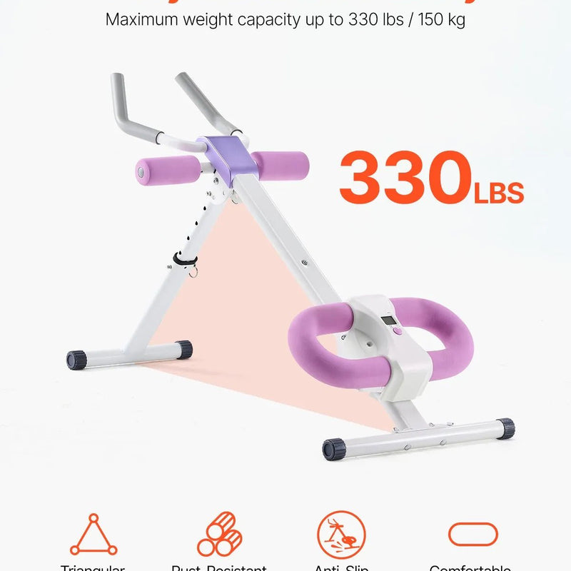 VEVOR vēdera preses trenažieris, core un vēdera muskuļu trenažieris, salokāms un regulējams fitnesa aprīkojums, 150 kg nestspēja, mājas sporta zālei - ZEMLETES.LV