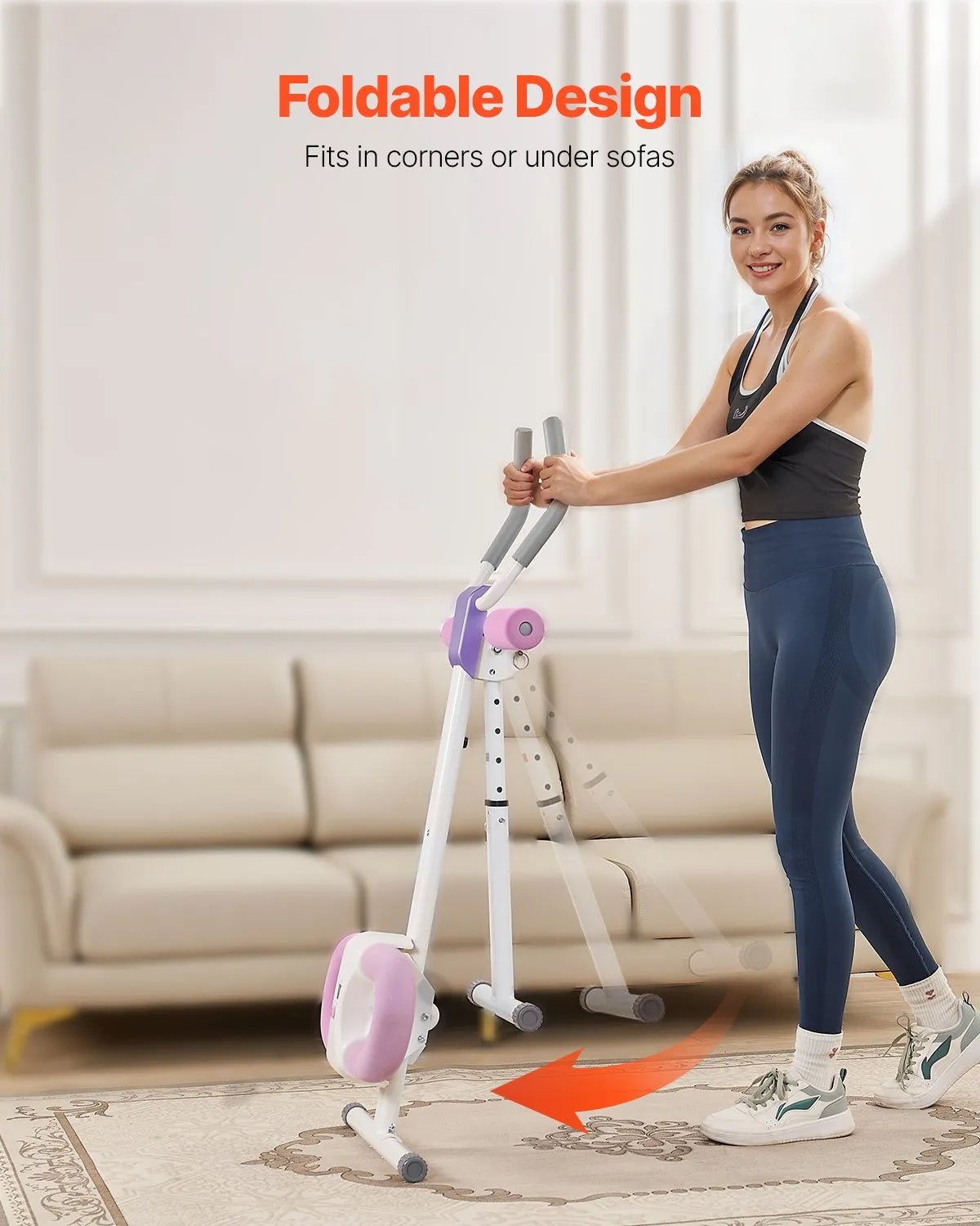 VEVOR vēdera preses trenažieris, core un vēdera muskuļu trenažieris, salokāms un regulējams fitnesa aprīkojums, 150 kg nestspēja, mājas sporta zālei - ZEMLETES.LV