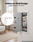 VEVOR 28 collu sienā iebūvējams tīkla un multivides skapis ar eņģēs stiprinātām ventilējamām durvīm, auksti velmēts tērauds, kabeļu pārvaldība, iebūvējama vai virspusēja montāža