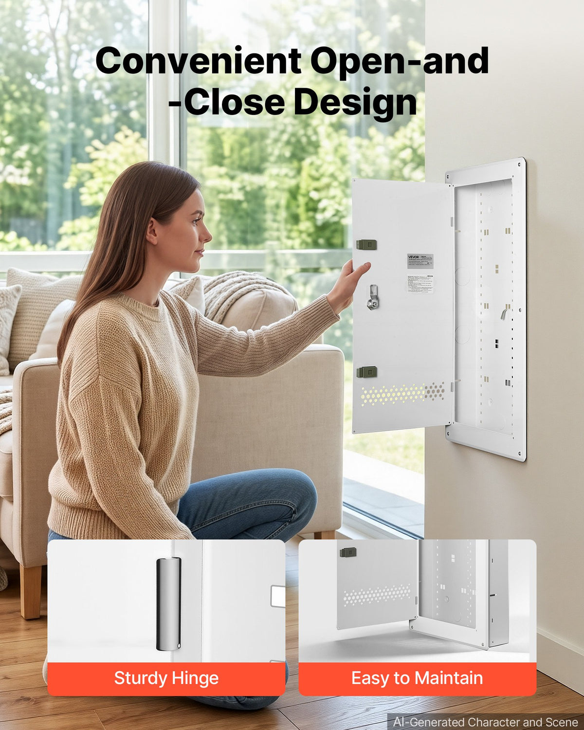 VEVOR 28 collu sienā iebūvējams tīkla un multivides skapis ar eņģēs stiprinātām ventilējamām durvīm, auksti velmēts tērauds, kabeļu pārvaldība, iebūvējama vai virspusēja montāža