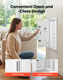 VEVOR 28 collu sienā iebūvējams tīkla un multivides skapis ar eņģēs stiprinātām ventilējamām durvīm, auksti velmēts tērauds, kabeļu pārvaldība, iebūvējama vai virspusēja montāža