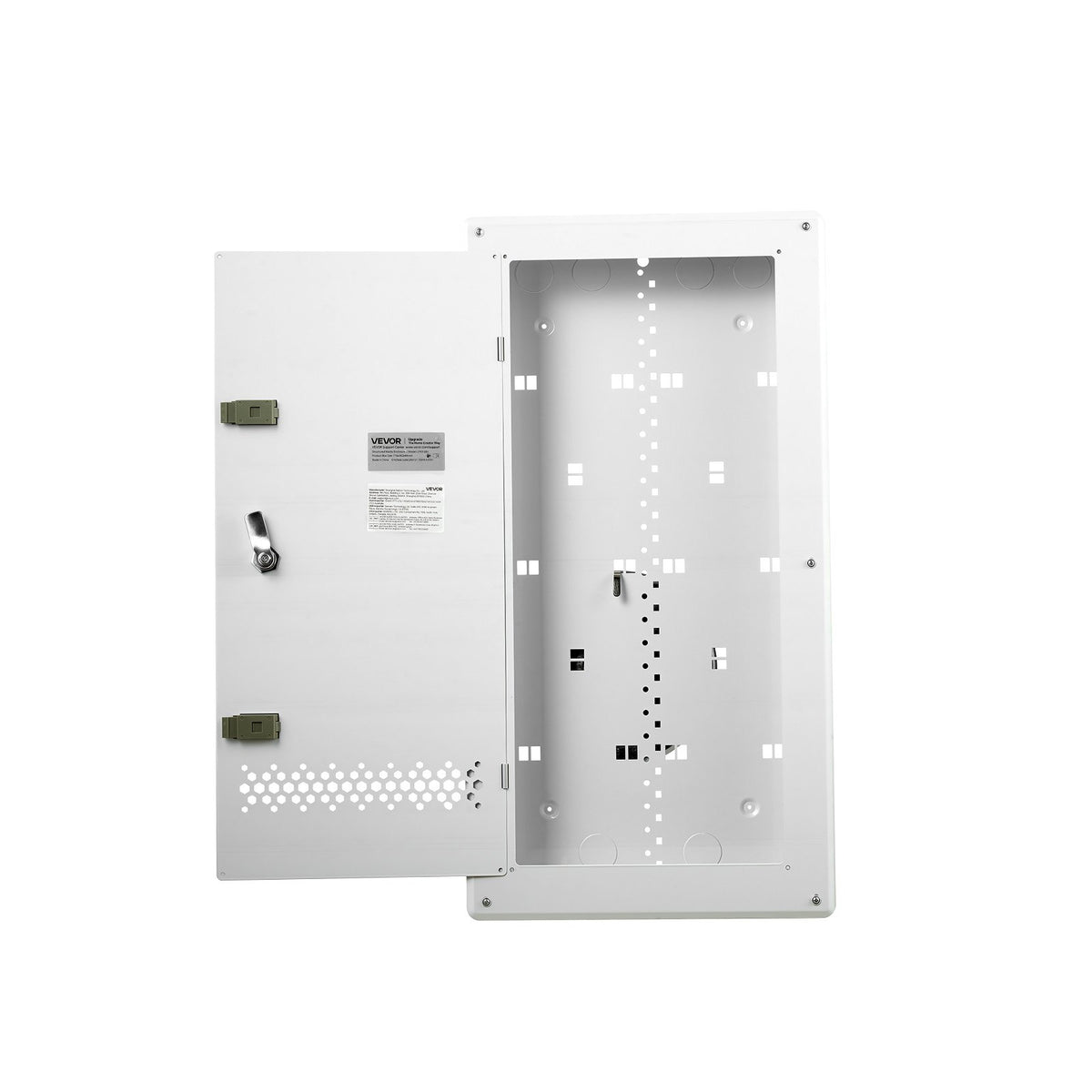 VEVOR 28 collu sienā iebūvējams tīkla un multivides skapis ar eņģēs stiprinātām ventilējamām durvīm, auksti velmēts tērauds, kabeļu pārvaldība, iebūvējama vai virspusēja montāža