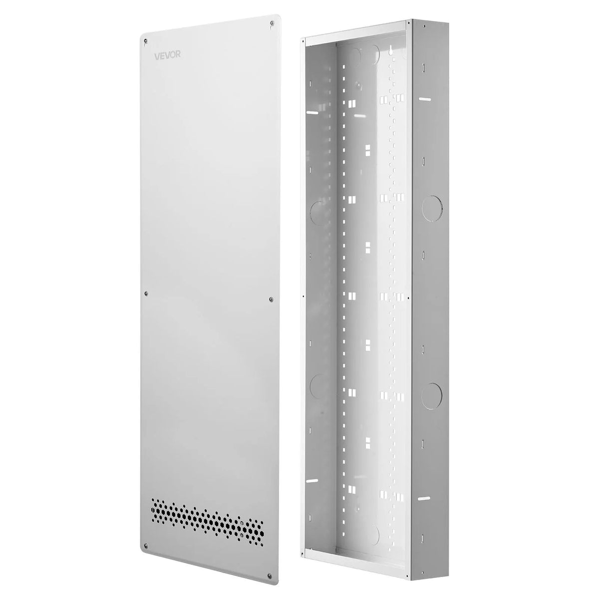 VEVOR 42 collu (106,7 cm) sienā iebūvējams tīkla un multivides skapis, auksti velmēts tērauds, noņemams skrūvējams vāks, kabeļu pārvaldība