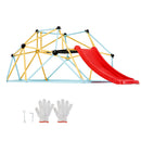 VEVOR 2,4 m ģeometriskais kāpšanas kupols ar slidkalniņu bērniem, iekštelpu un āra rotaļu laukuma “Jungle Gym”, nestspēja līdz 272 kg, piemērots bērniem no 3 līdz 9 gadu vecumam, ar kāpšanas rokturiem, viegli saliekams rotaļu aprīkojums