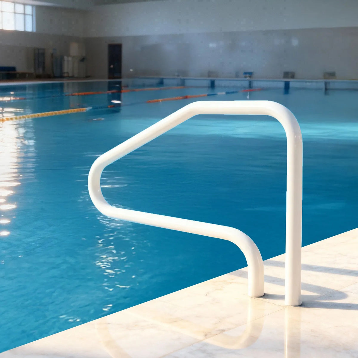 VEVOR Pool Handrails 122 × 81.3 cm, Reinforced Stainless Steel Pool Handrails with 100 kg Load Capacity, Seamless Welding, Recessed or Base Plate Mounted Construction for Pool, Water Park and Spa Use
