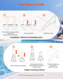 VEVOR baseina margas 137,1 × 81,3 cm, pastiprinātas nerūsējošā tērauda peldbaseina margas ar nestspēju līdz 100 kg, bezšuvju metinājums, iegremdēta vai ar pamatplāksni montējama konstrukcija lietošanai pie baseina, akvaparkos un spa centros