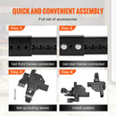 VEVOR mobilā pamatne, kravnesība 680 kg, regulējams izmērs 508 × 622 līdz 711 × 851 mm, universāla pārvietojama pamatne ar 4 grozāmiem riteņiem, piemērota kokapstrādes iekārtām un elektroinstrumentiem - ZEMLETES.LV