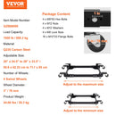 VEVOR mobilā pamatne, kravnesība 680 kg, regulējams izmērs 508 × 622 līdz 711 × 851 mm, universāla pārvietojama pamatne ar 4 grozāmiem riteņiem, piemērota kokapstrādes iekārtām un elektroinstrumentiem - ZEMLETES.LV