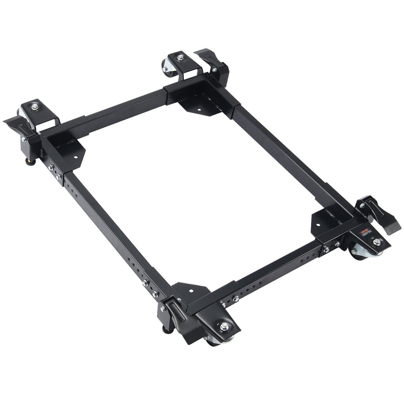 VEVOR mobilā pamatne, kravnesība 680 kg, regulējams izmērs 508 × 622 līdz 711 × 851 mm, universāla pārvietojama pamatne ar 4 grozāmiem riteņiem, piemērota kokapstrādes iekārtām un elektroinstrumentiem - ZEMLETES.LV