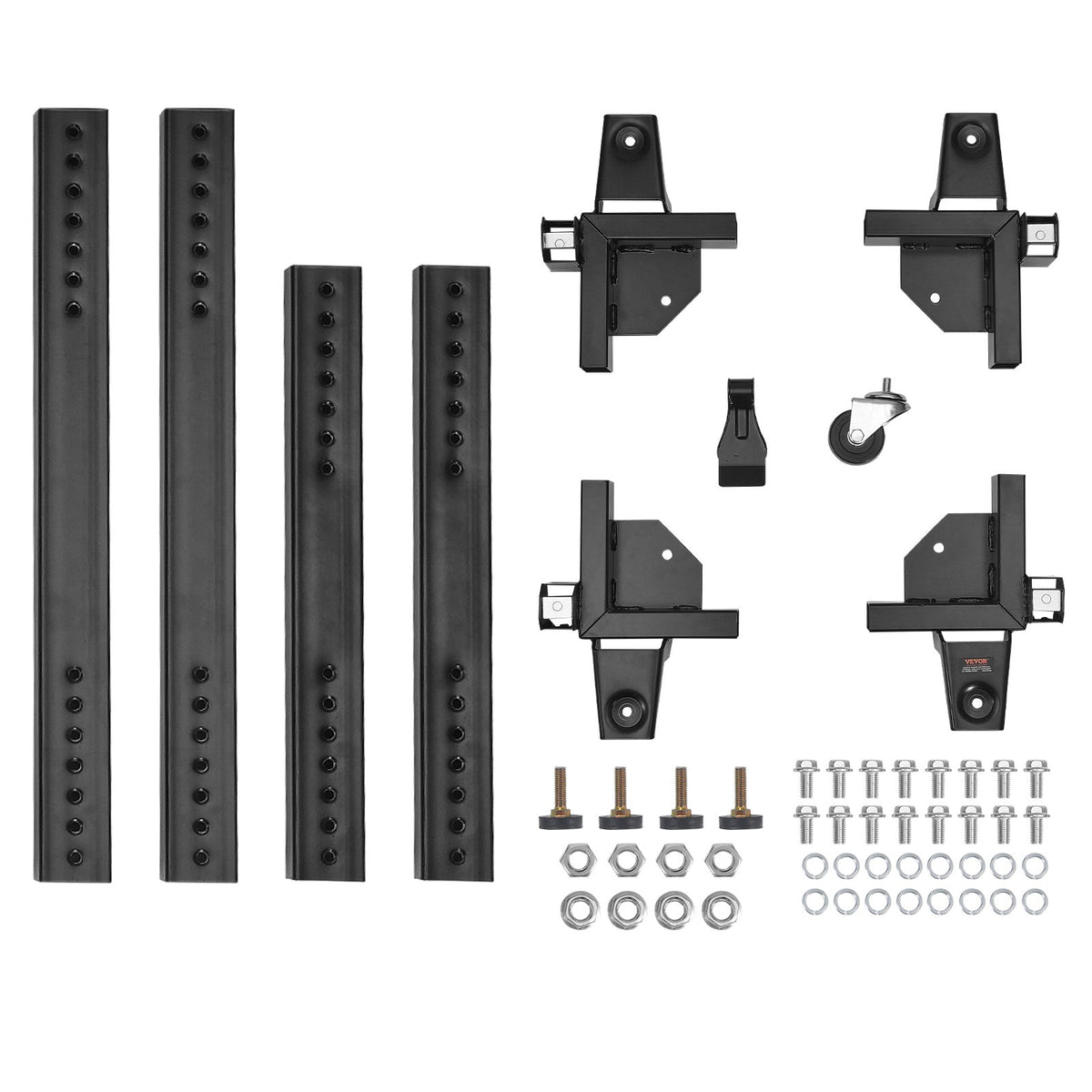 VEVOR mobilā pamatne, kravnesība 680 kg, regulējams izmērs 508 × 622 līdz 711 × 851 mm, universāla pārvietojama pamatne ar 4 grozāmiem riteņiem, piemērota kokapstrādes iekārtām un elektroinstrumentiem - ZEMLETES.LV