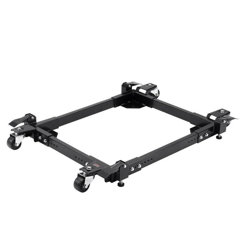 VEVOR mobilā pamatne, kravnesība 680 kg, regulējams izmērs 508 × 622 līdz 711 × 851 mm, universāla pārvietojama pamatne ar 4 grozāmiem riteņiem, piemērota kokapstrādes iekārtām un elektroinstrumentiem - ZEMLETES.LV