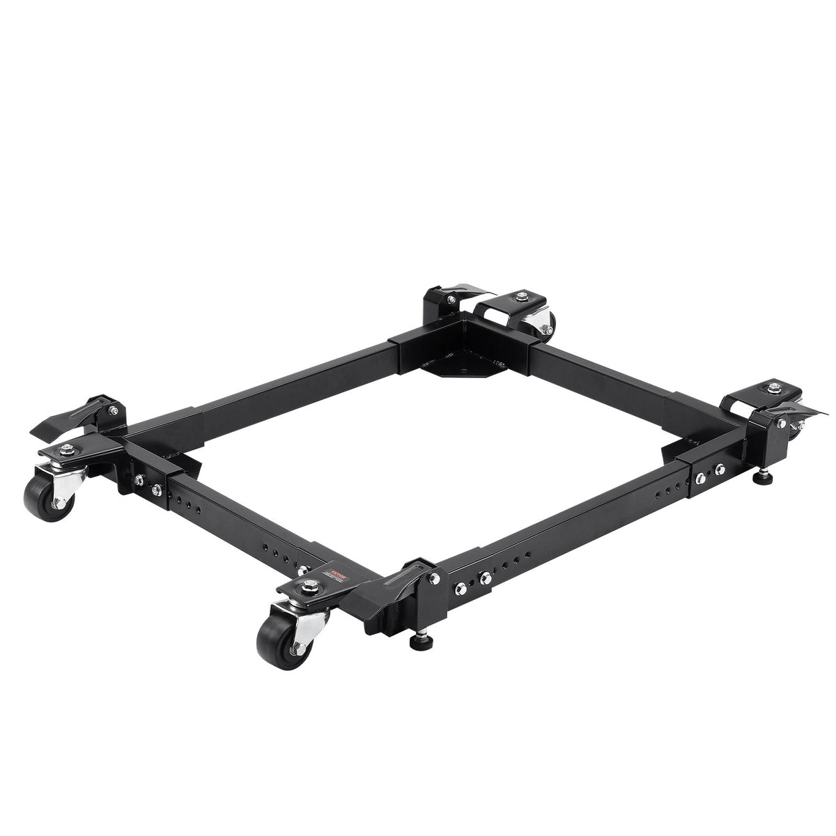 VEVOR mobilā pamatne, kravnesība 680 kg, regulējams izmērs 508 × 622 līdz 711 × 851 mm, universāla pārvietojama pamatne ar 4 grozāmiem riteņiem, piemērota kokapstrādes iekārtām un elektroinstrumentiem - ZEMLETES.LV
