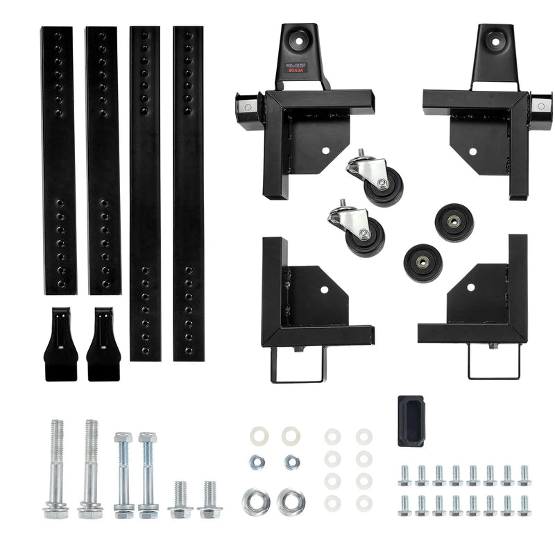 VEVOR mobilā pamatne, kravnesība 680 kg, regulējams izmērs 457 × 610 līdz 673 × 800 mm, universāla pārvietojama pamatne ar grozāmiem riteņiem, piemērota kokapstrādes iekārtām un elektroinstrumentiem - ZEMLETES.LV