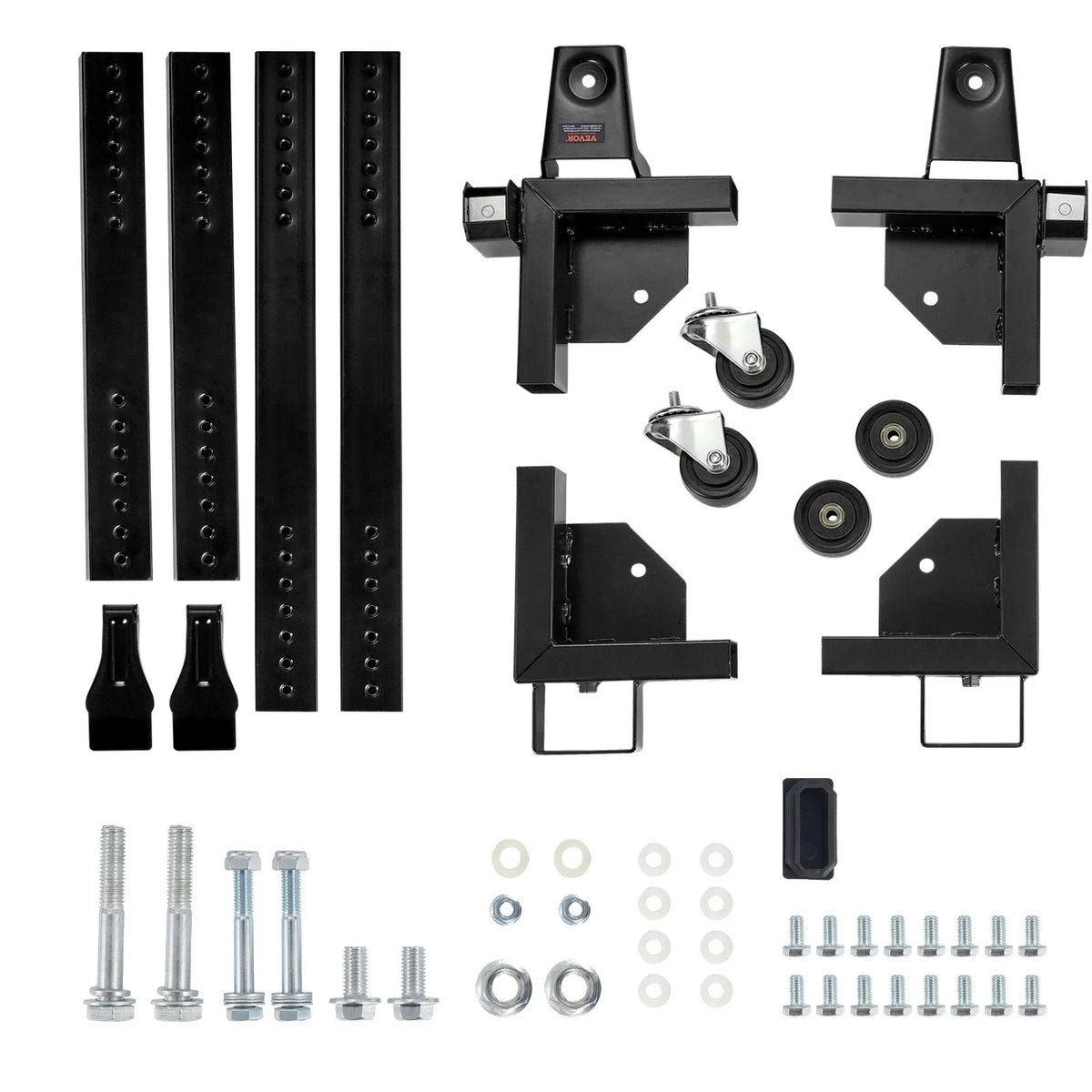 VEVOR mobilā pamatne, kravnesība 680 kg, regulējams izmērs 457 × 610 līdz 673 × 800 mm, universāla pārvietojama pamatne ar grozāmiem riteņiem, piemērota kokapstrādes iekārtām un elektroinstrumentiem - ZEMLETES.LV