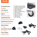 VEVOR mobilā pamatne, kravnesība 181 kg, regulējams izmērs no 241 × 241 mm bez ierobežojuma, universāla pārvietojama pamatne ar grozāmiem riteņiem, piemērota kokapstrādes iekārtām un elektroinstrumentiem - ZEMLETES.LV