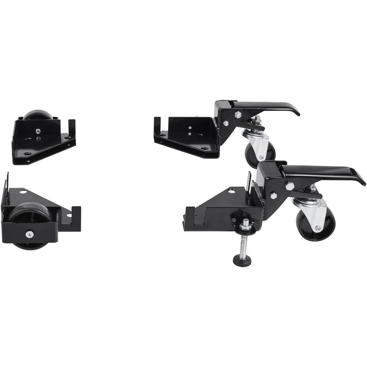 VEVOR mobilā pamatne, kravnesība 181 kg, regulējams izmērs no 241 × 241 mm bez ierobežojuma, universāla pārvietojama pamatne ar grozāmiem riteņiem, piemērota kokapstrādes iekārtām un elektroinstrumentiem - ZEMLETES.LV