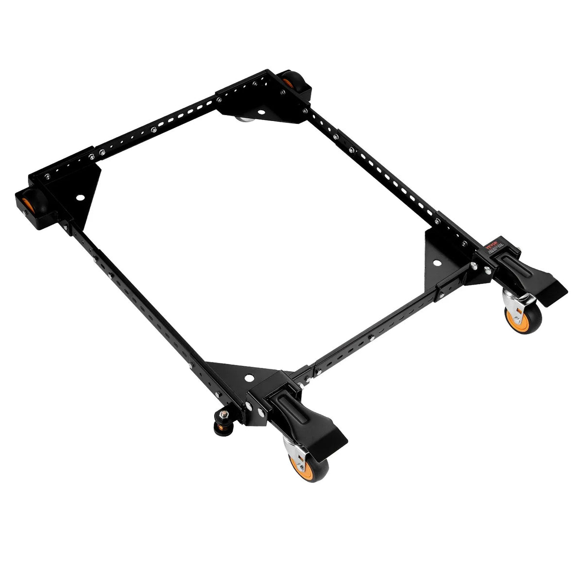 VEVOR mobilā pamatne, kravnesība 295 kg, regulējams izmērs 305 × 305 līdz 914 × 914 mm, universāla pārvietojama pamatne ar grozāmiem riteņiem, piemērota kokapstrādes iekārtām un elektroinstrumentiem - ZEMLETES.LV