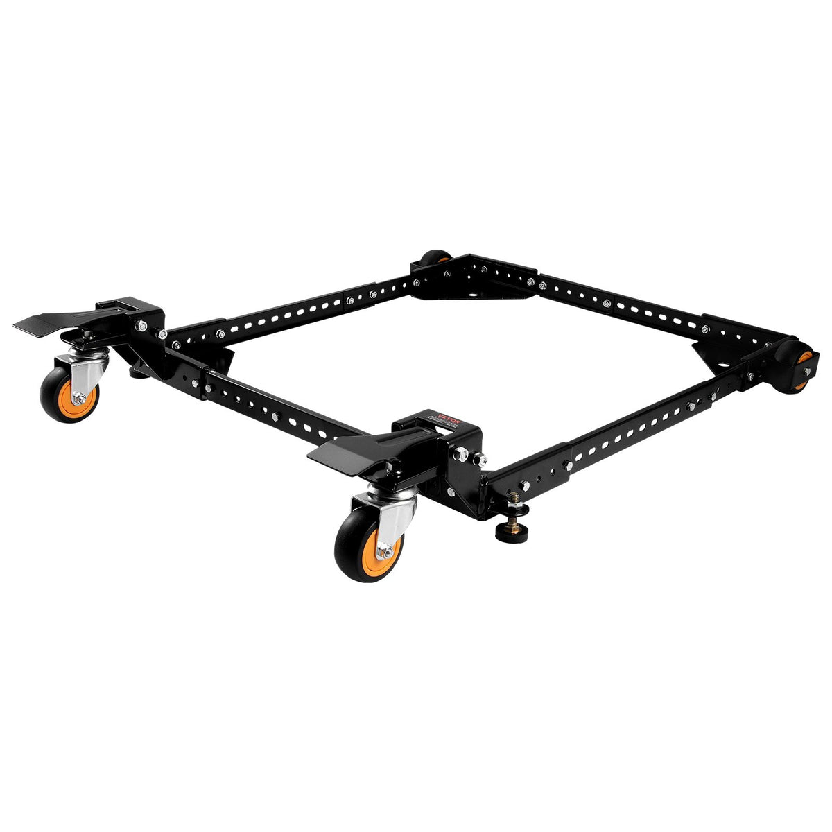 VEVOR mobilā pamatne, kravnesība 295 kg, regulējams izmērs 305 × 305 līdz 914 × 914 mm, universāla pārvietojama pamatne ar grozāmiem riteņiem, piemērota kokapstrādes iekārtām un elektroinstrumentiem - ZEMLETES.LV