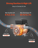 VEVOR eļļas pārsūknēšanas sūknis 230 V, 60 L/min, AC degvielas pārsūknēšanas sūknis dīzeļdegvielai, petrolejai un biodīzeļdegvielai, maks. iesūkšana 2,4 m, maks. pacelšana 13,7 m, piemērots transportlīdzekļiem, būvlaukumiem un saimniecībām