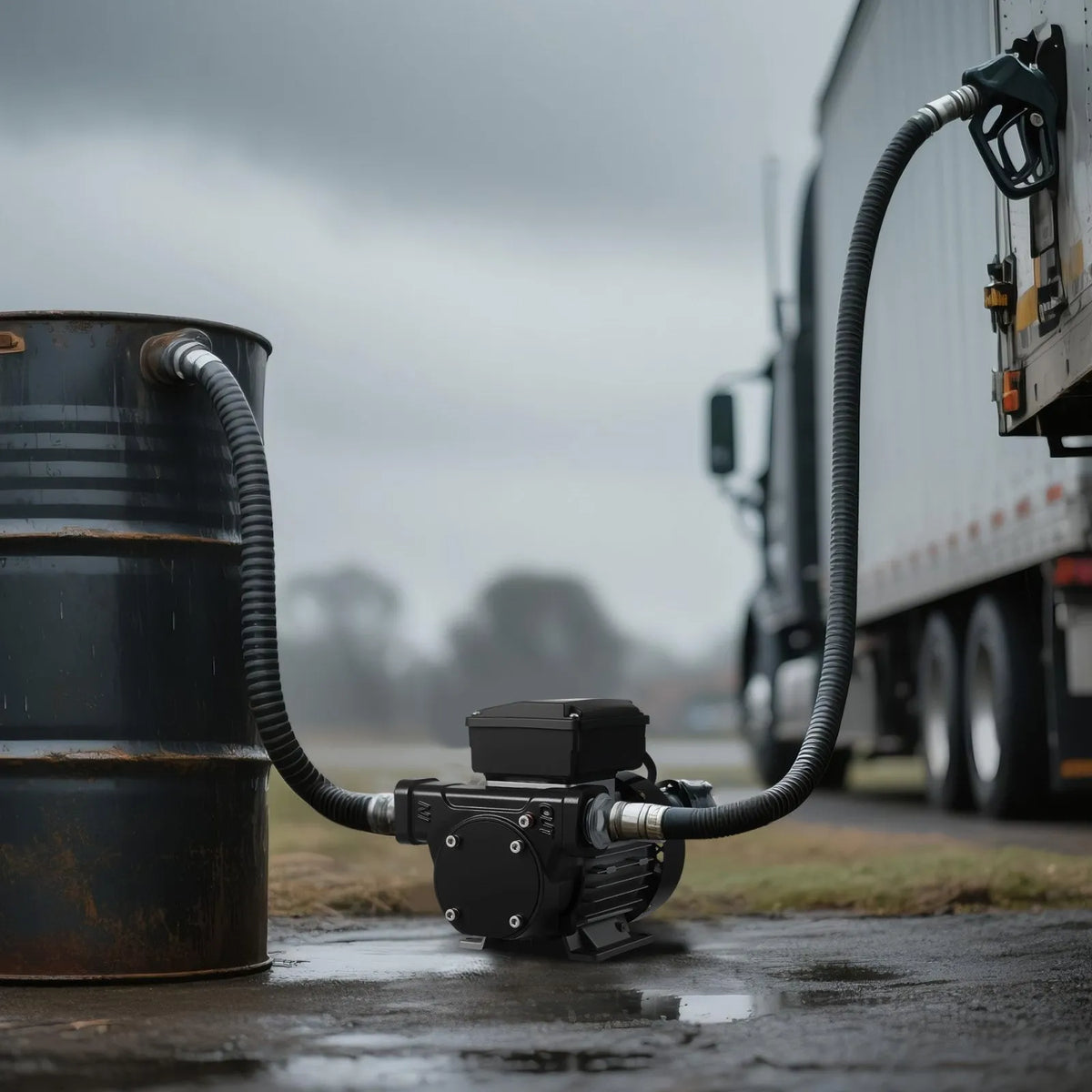 VEVOR eļļas pārsūknēšanas sūknis 230 V, 60 L/min, AC degvielas pārsūknēšanas sūknis dīzeļdegvielai, petrolejai un biodīzeļdegvielai, maks. iesūkšana 2,4 m, maks. pacelšana 13,7 m, piemērots transportlīdzekļiem, būvlaukumiem un saimniecībām - ZEMLETES.LV