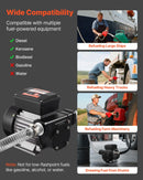 VEVOR degvielas pārsūknēšanas sūknis 230 V, 60 L/min, AC elektriskais eļļas sūknis dīzeļdegvielai, petrolejai un biodīzeļdegvielai, ar automātisku degvielas pistoli un 2 šļūtenēm, maks. pacelšana 13,7 m, piemērots transportlīdzekļiem un būvlaukumiem