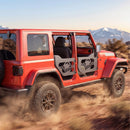 VEVOR cauruļveida pusdurvis Jeep Wrangler JL un Gladiator JT, 4 durvju modelim, Soldier stila bezceļu priekšējās un aizmugurējās durvis ar DOT sertificētiem sānskata spoguļiem un gumijas aizsargiem,2018–2026 Jeep Wrangler JL un 2020–2026 Jeep Gladiator JT