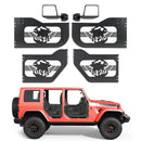 VEVOR cauruļveida pusdurvis Jeep Wrangler JL un Gladiator JT, 4 durvju modelim, Soldier stila bezceļu priekšējās un aizmugurējās durvis ar DOT sertificētiem sānskata spoguļiem un gumijas aizsargiem,2018–2026 Jeep Wrangler JL un 2020–2026 Jeep Gladiator JT