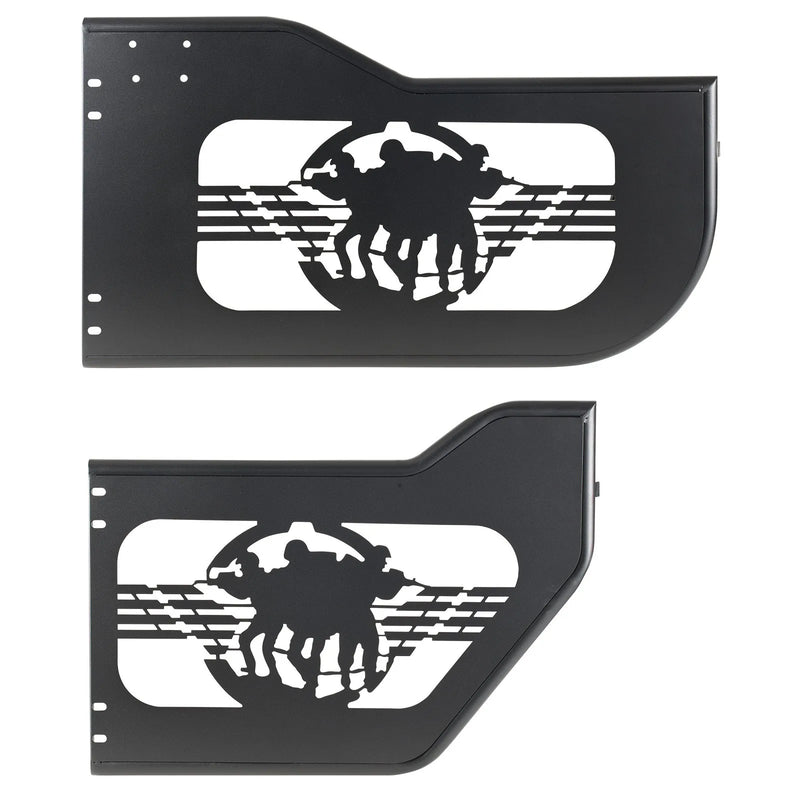 VEVOR cauruļveida pusdurvis Jeep Wrangler JL un Gladiator JT, 4 durvju modelim, Soldier stila bezceļu priekšējās un aizmugurējās durvis ar DOT sertificētiem sānskata spoguļiem un gumijas aizsargiem,2018–2026 Jeep Wrangler JL un 2020–2026 Jeep Gladiator JT