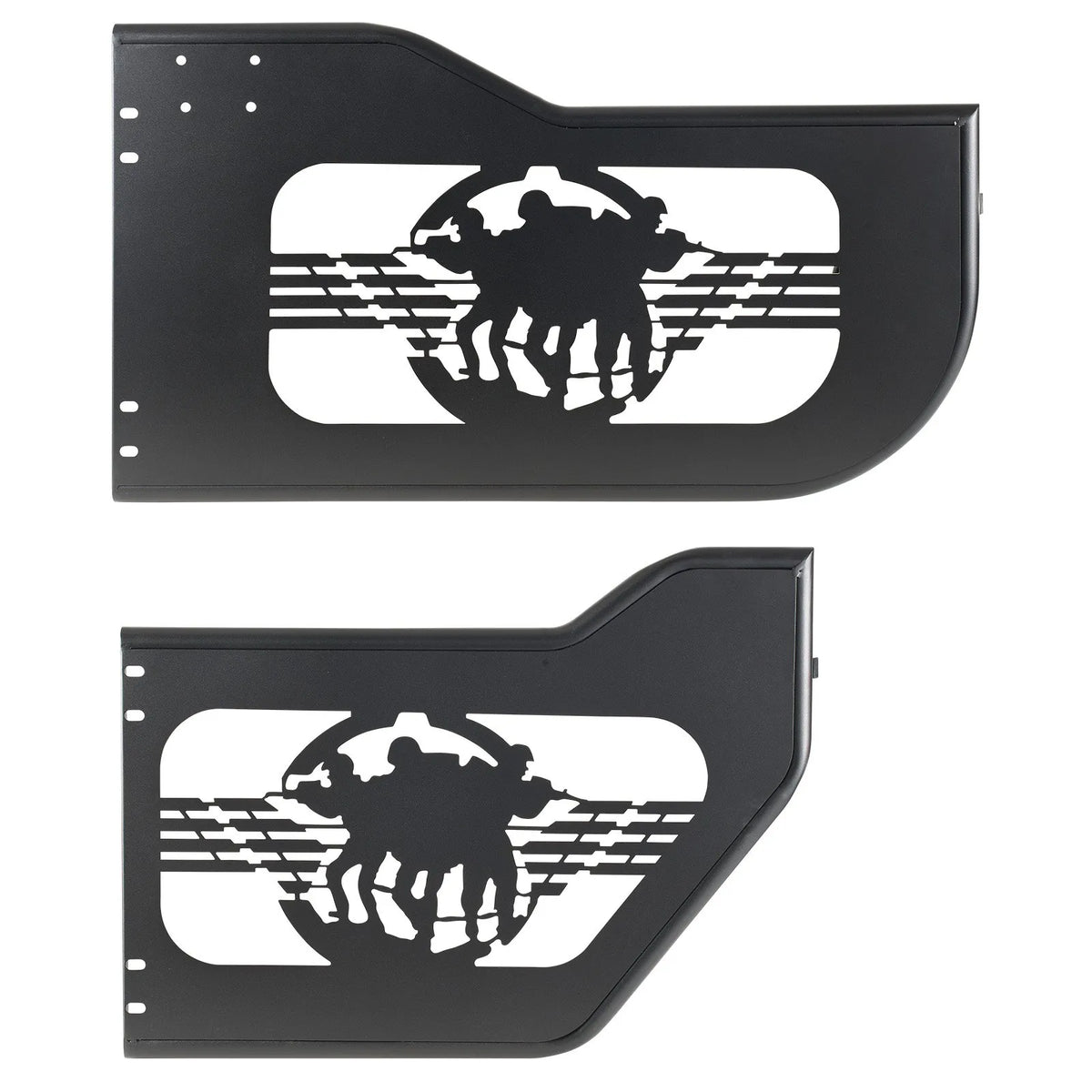 VEVOR cauruļveida pusdurvis Jeep Wrangler JL un Gladiator JT, 4 durvju modelim, Soldier stila bezceļu priekšējās un aizmugurējās durvis ar DOT sertificētiem sānskata spoguļiem un gumijas aizsargiem,2018–2026 Jeep Wrangler JL un 2020–2026 Jeep Gladiator JT