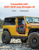 VEVOR cauruļveida durvis Jeep Wrangler JK, 2 durvju modelim, medību stila tērauda durvis ar pastiprinātām eņģēm un oriģinālā tipa slēdzeni, ar gumijas aizsargiem, piemērotas 2007–2018 Jeep Wrangler JK