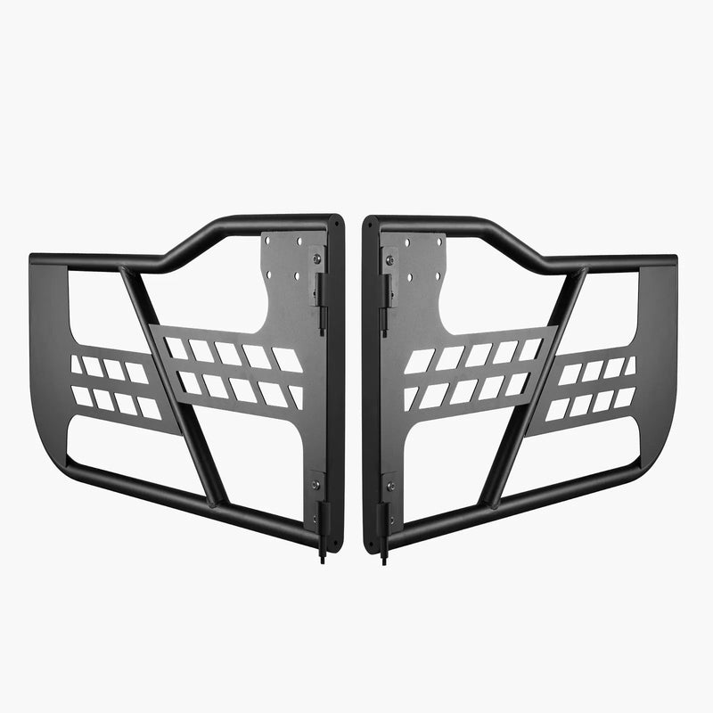 VEVOR cauruļveida durvis Jeep Wrangler JK, 2 durvju modelim, medību stila tērauda durvis ar pastiprinātām eņģēm un oriģinālā tipa slēdzeni, ar gumijas aizsargiem, piemērotas 2007–2018 Jeep Wrangler JK
