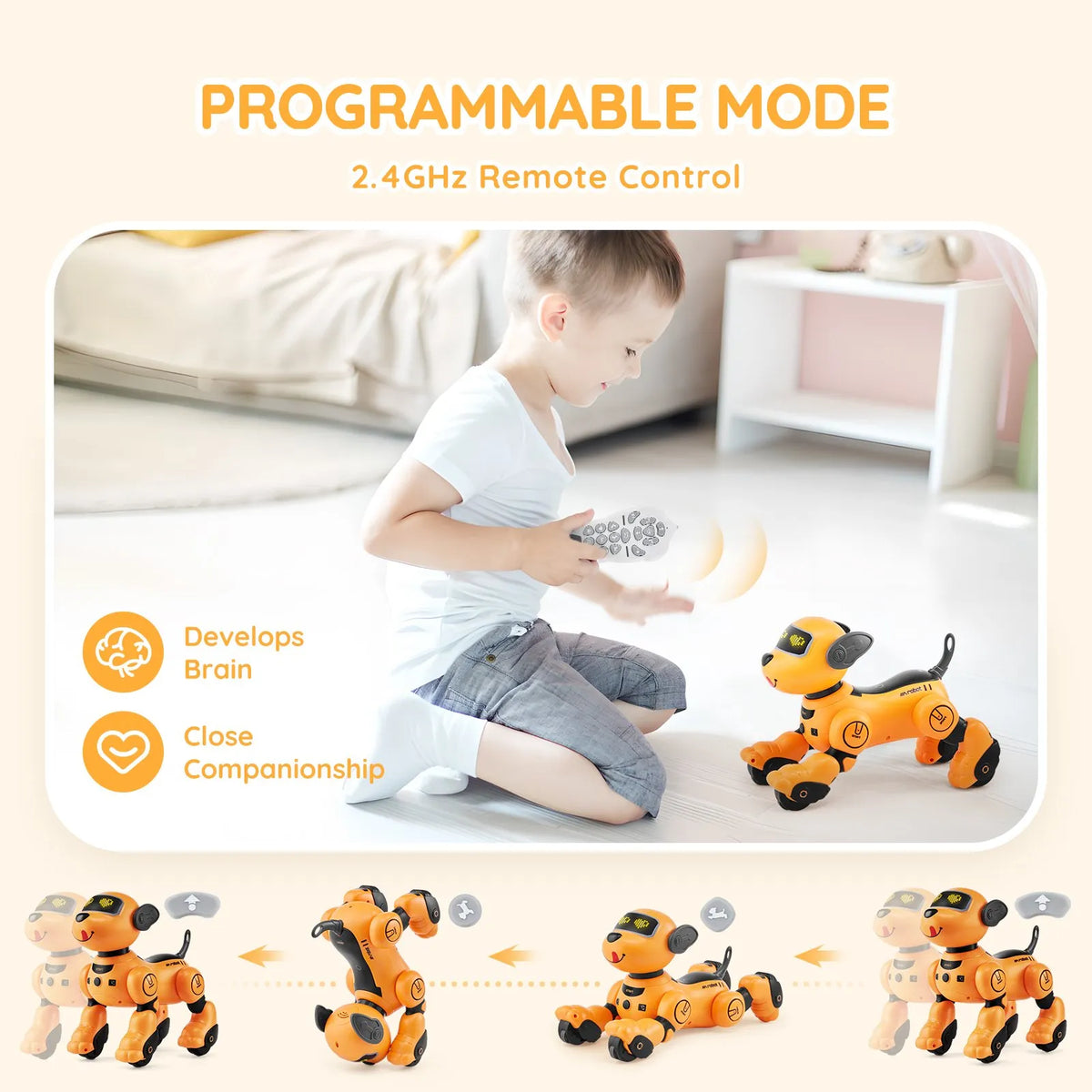 VEVOR RC-robotkoer 2,4 GHz, programmeeritav, jälgimise, puute- ja häälejuhtimisega, alates 3 a