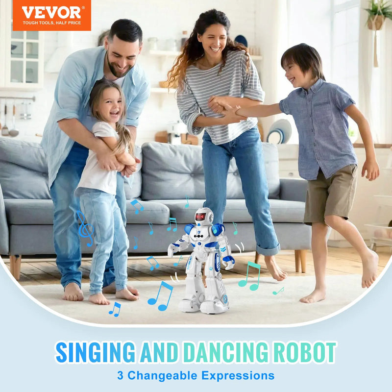 VEVOR tālvadības robots bērniem ar žestu vadību un programmēšanas funkciju, interaktīvs robots ar staigāšanas, dziedāšanas un dejošanas funkcijām, piemērots bērniem no 3 līdz 12 gadiem, dāvana zēniem un meitenēm