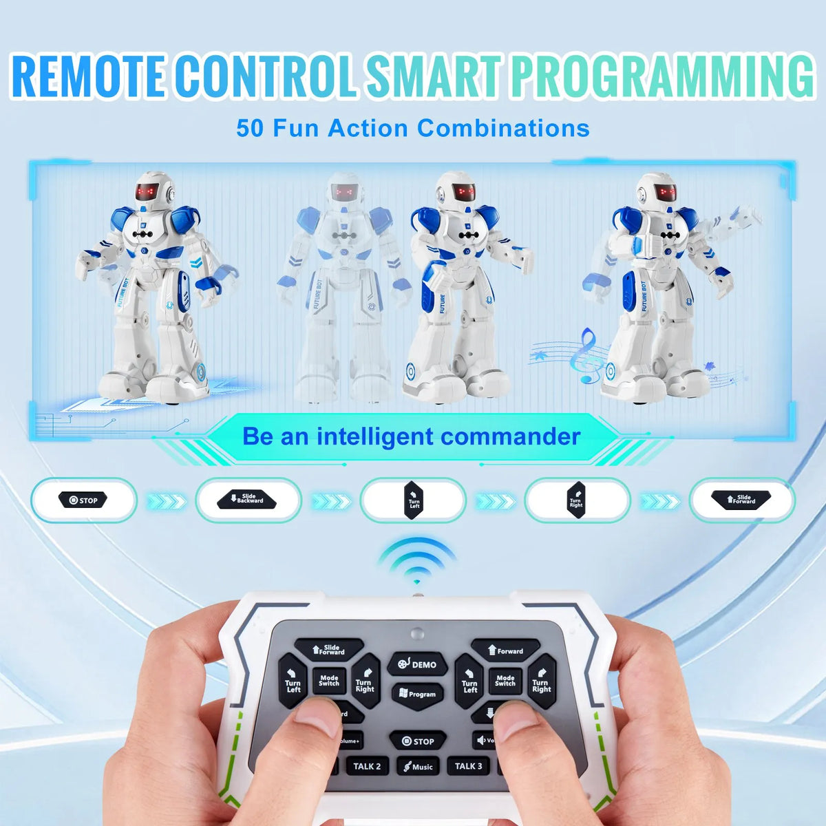VEVOR RC-robot lastele 3–12 a žestijuhtimise ja programmeerimisega, kõnnib, laulab ja tantsib