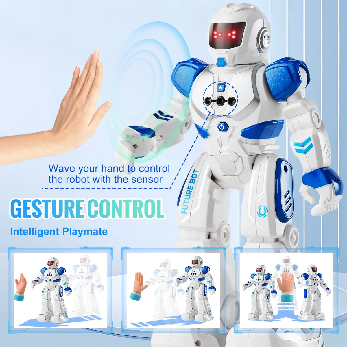 VEVOR RC-robot lastele 3–12 a žestijuhtimise ja programmeerimisega, kõnnib, laulab ja tantsib