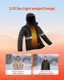 VEVOR sieviešu apsildāma softshell jaka ar 7,4 V akumulatoru, 5 sildīšanas zonām un 3 temperatūras režīmiem