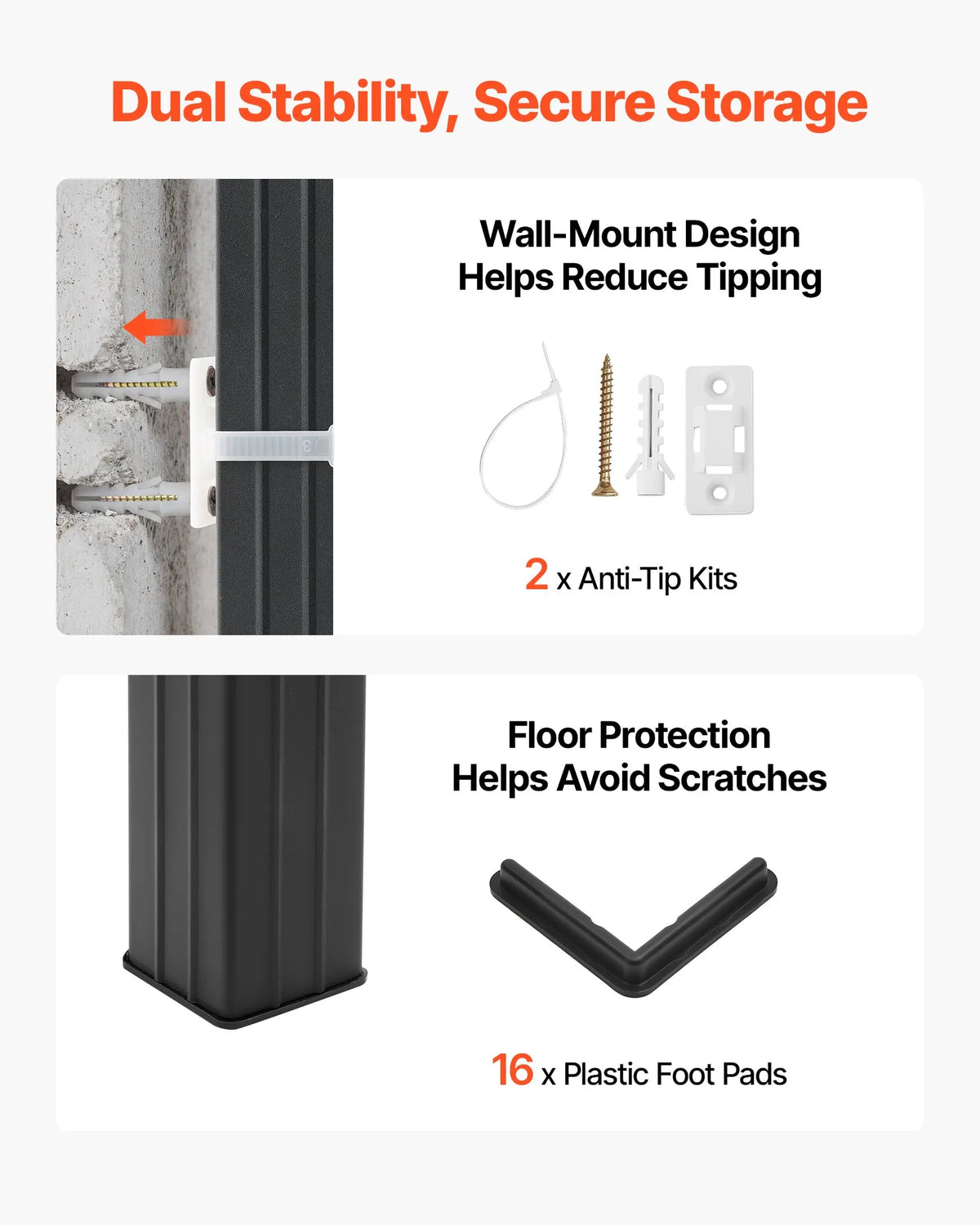 VEVOR lieljaudas 5 līmeņu regulējams metāla uzglabāšanas plaukts, kopējā kravnesība 1360,8 kg, tērauda plauktu sistēma 1030 × 465 × 1813 mm, garāžai, noliktavai, pagrabam un virtuvei