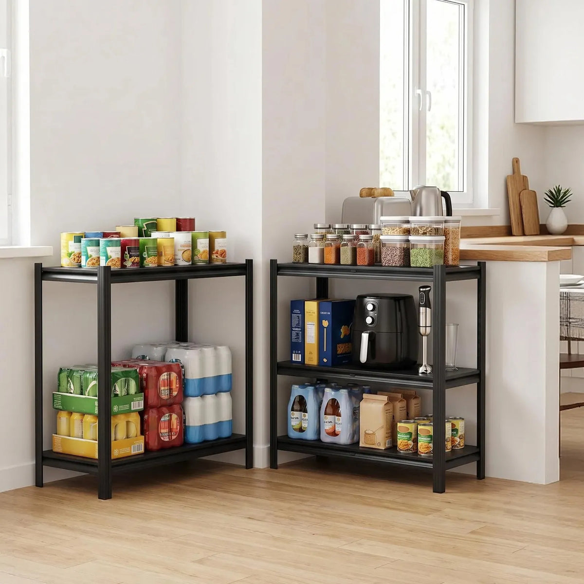 VEVOR lieljaudas 5 līmeņu regulējams metāla uzglabāšanas plaukts, kopējā kravnesība 1360,8 kg, tērauda plauktu sistēma 1030 × 465 × 1813 mm, garāžai, noliktavai, pagrabam un virtuvei