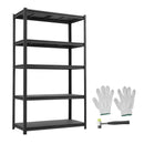 VEVOR lieljaudas 5 līmeņu regulējams metāla uzglabāšanas plaukts, kopējā kravnesība 1360,8 kg, tērauda plauktu sistēma 1030 × 465 × 1813 mm, garāžai, noliktavai, pagrabam un virtuvei