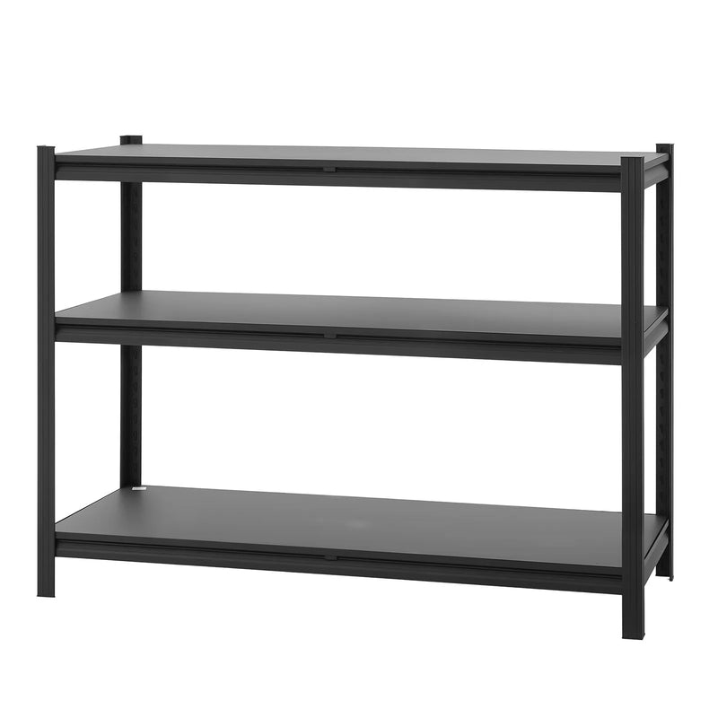VEVOR lieljaudas metāla uzglabāšanas plaukts, 5 regulējami līmeņi, kopējā kravnesība 1134 kg, tērauda plauktu sistēma 1230 × 465 × 1813 mm, garāžai, noliktavai, pagrabam, darbnīcai un virtuvei, melns.