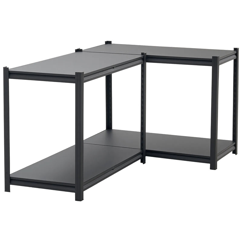 VEVOR lieljaudas 4 līmeņu regulējams metāla uzglabāšanas plaukts, kopējā kravnesība 1088,6 kg, tērauda plauktu sistēma 1030 × 522 × 1529 mm, garāžai, darbnīcai, noliktavai un pagrabam, melns
