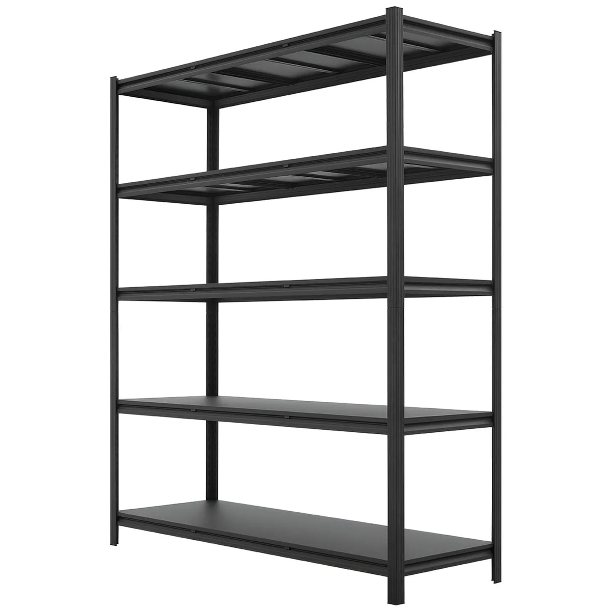 VEVORi suure kandevõimega 5-tasandiline reguleeritav metallist hoiuriiul, kogukandevõime 1360,8 kg, terasest riiulisüsteem mõõtmetega 1511 × 522 × 1813 mm, garaažile, töökodale, laole ja keldrile