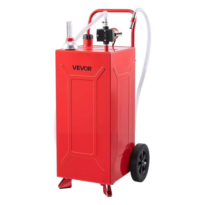 VEVOR FF-930EQ degvielas ratiņi, 113,6 l, 12 V elektriskais sūknis, līdz 32 l/min, oglekļa tērauds, 3 m šļūtene, 2 riteņi, benzīnam un dīzeļdegvielai