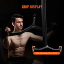 VEVOR latu vilkšanas rokturis ar V veida rokturi, troses trenažiera rokturis airēšanai, tricepsa vilkšanas stienis ar gumijotu satvērienu, piemērots muguras, bicepsa un tricepsa treniņiem mājas sporta zālei