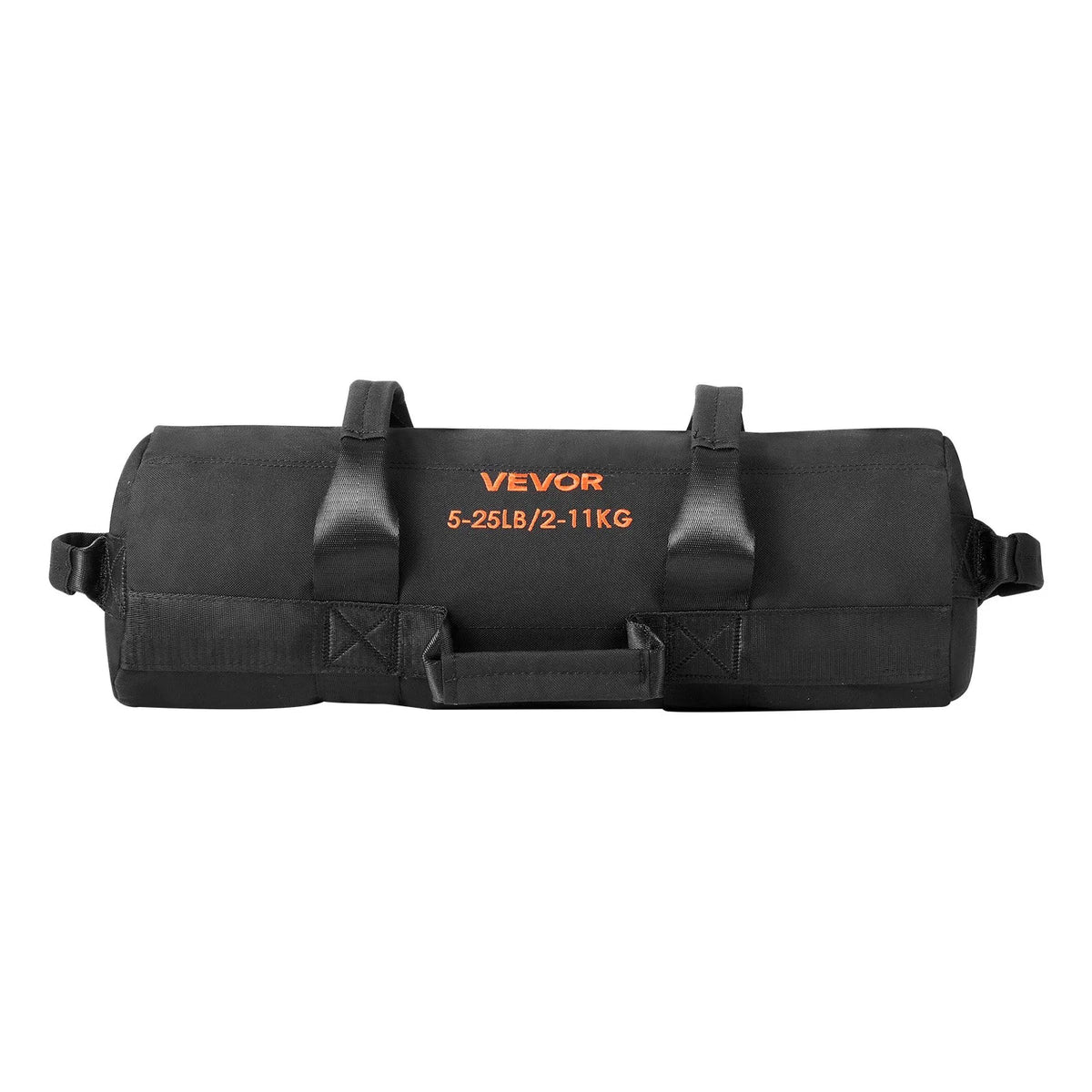 VEVOR regulējams treniņu smilšu maiss ar rokturiem, 2–11 kg, fitnesa un spēka treniņiem, melns (bez pildījuma) - ZEMLETES.LV