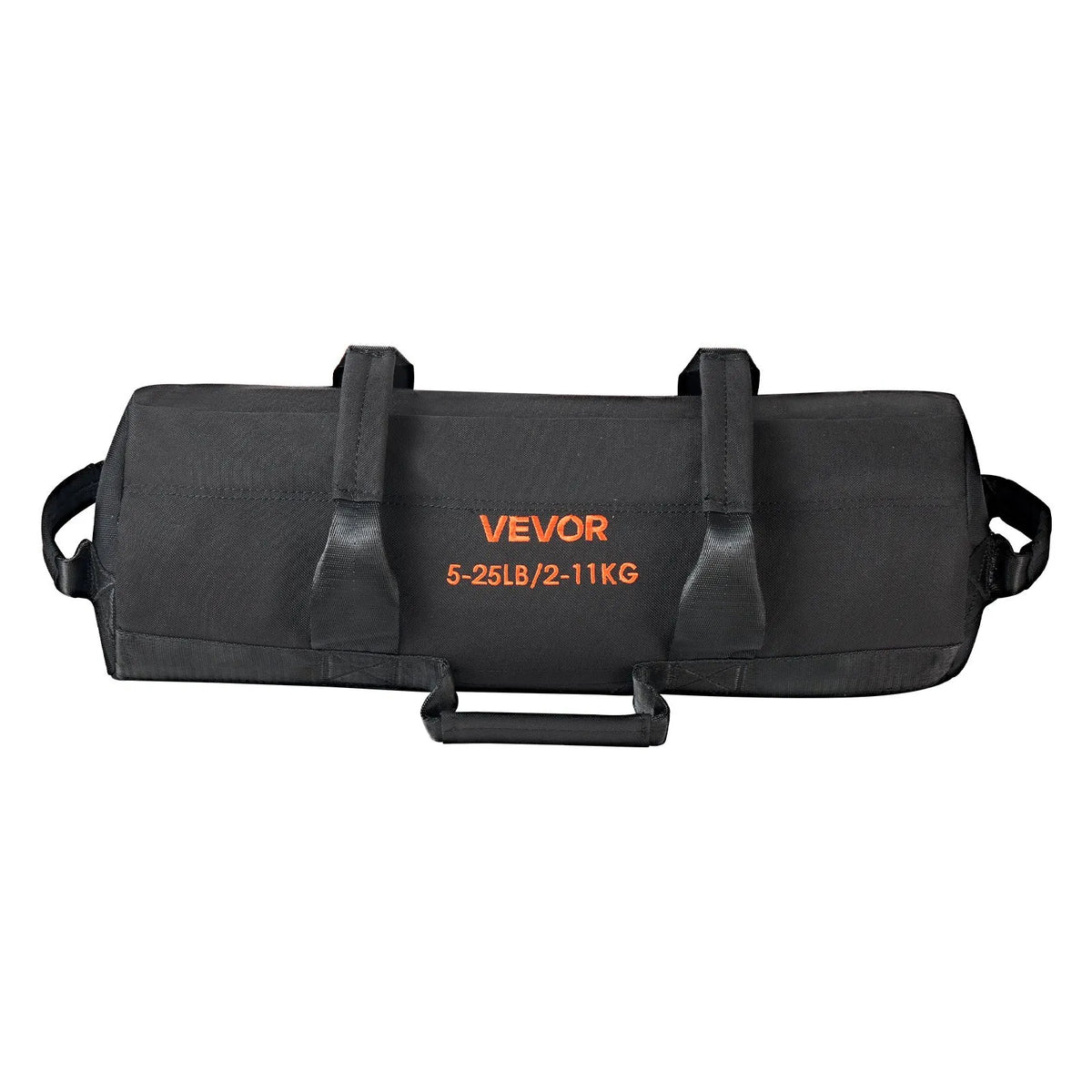 VEVOR regulējams treniņu smilšu maiss ar rokturiem, 2–11 kg, fitnesa un spēka treniņiem, melns (bez pildījuma) - ZEMLETES.LV