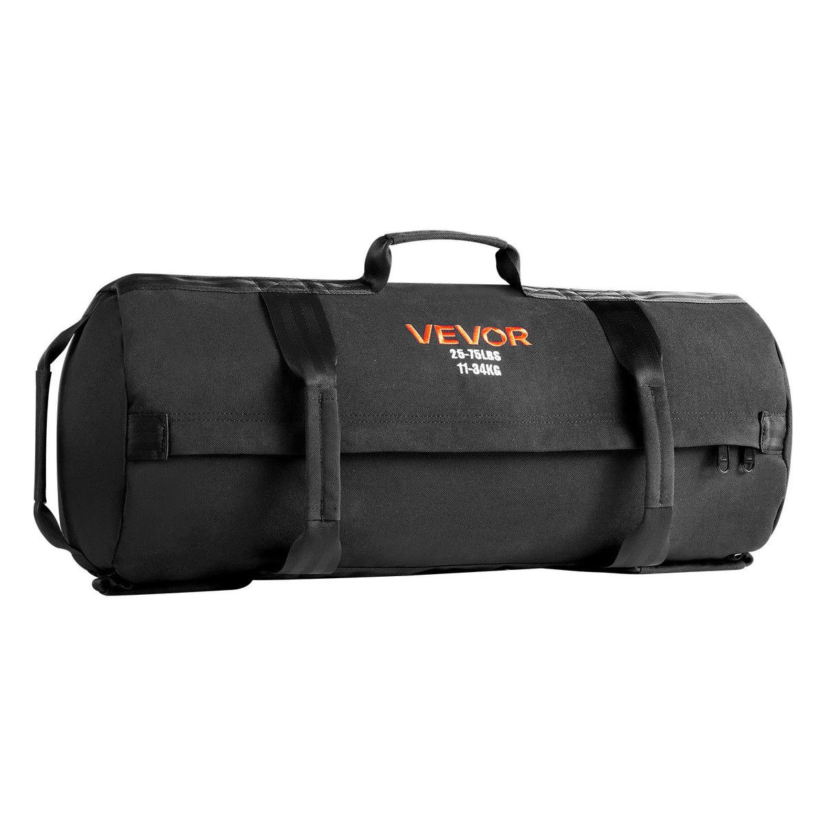 VEVOR regulējams treniņu smilšu maiss ar rokturiem, 11–34 kg, fitnesa un spēka treniņiem, melns (bez pildījuma) - ZEMLETES.LV