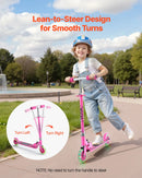 VEVOR divriteņu skrejritenis bērniem no 3 gadu vecuma ar LED gaismas riteņiem, regulējamu stūres augstumu, platu pretslīdes platformu, salokāmu un vieglu rāmi, kravnesība līdz 49,9 kg, rozā