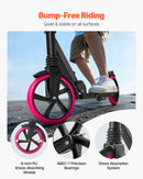 VEVOR divriteņu skrejritenis bērniem no 8 gadu vecuma, pusaudžiem un pieaugušajiem ar regulējamu stūres augstumu, platu pretslīdes platformu, salokāmu un vieglu rāmi, kravnesība līdz 99,8 kg, rozā