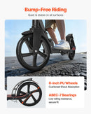 VEVOR divriteņu skrejritenis bērniem no 8 gadu vecuma, pusaudžiem un pieaugušajiem ar regulējamu stūres augstumu, platu pretslīdes platformu, salokāmu un vieglu rāmi, kravnesība līdz 99,8 kg, melns